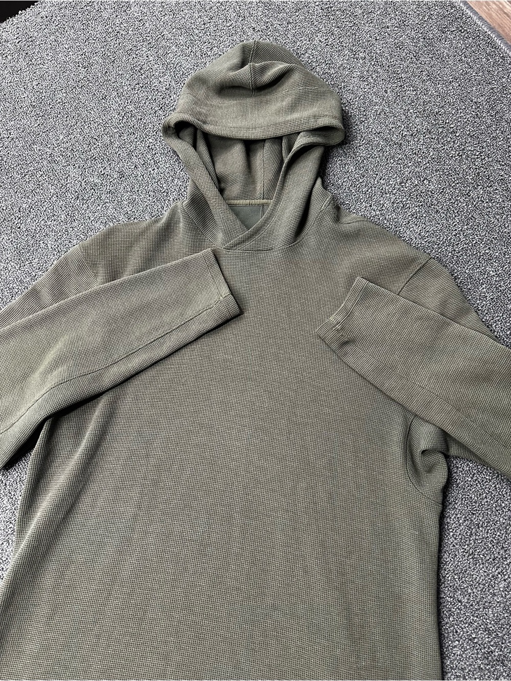 Lululemon Shift Stitch Hoodie Sweatshirt Waffle Knit Performance Green L Mens